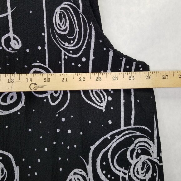 Ali Miles Woven Jacquard Button Front Jacket Women's 1X Black Red Artsy Blouse - Picture 12 of 12